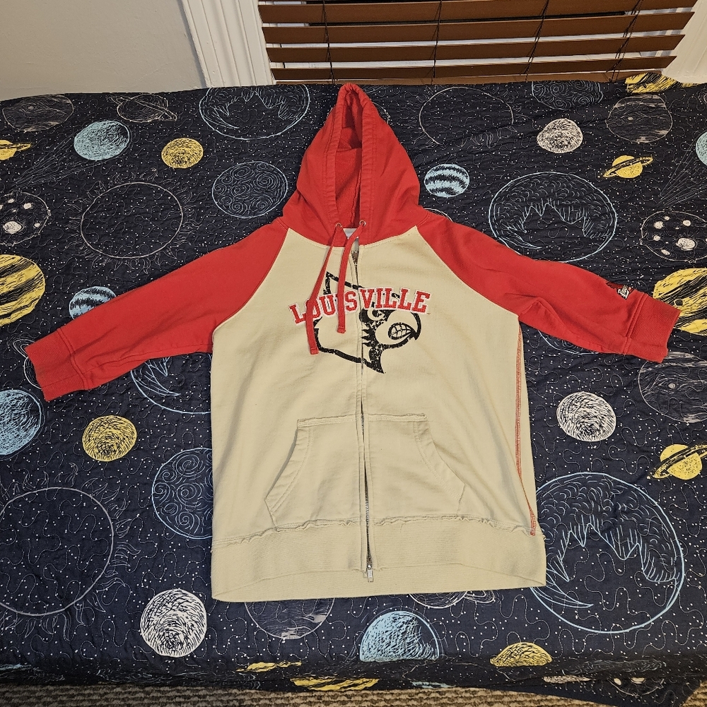 louisville cardinals half sleeve zip up sweatshirt